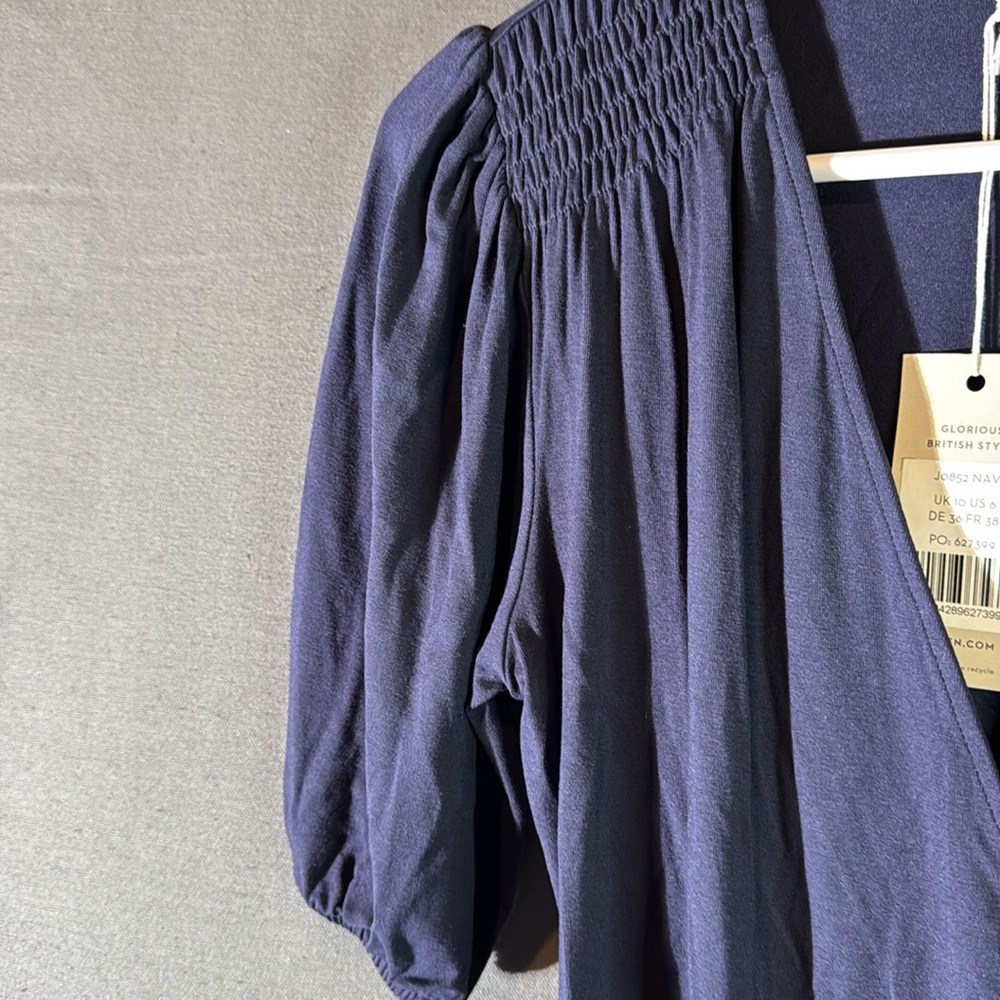 Boden‎ Blue Wrap Ruched Blouse - Picture 2 of 7